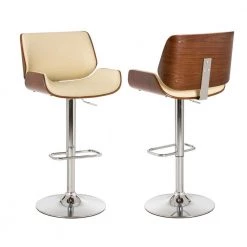 45.7"H Mid-century Modern Beige Adjustable Height Swivel Bar Stool,Set of Two by Glitzhome -Deals Glitzhome Store beige glitzhome bar stools 2000900018 44 1000