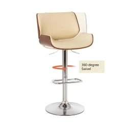 45.7"H Mid-century Modern Beige Adjustable Height Swivel Bar Stool,Set of Two by Glitzhome -Deals Glitzhome Store beige glitzhome bar stools 2000900018 4f 1000