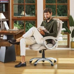 47 in. H Beige Velvet Gaslift Adjustable Swivel Office Chair by Glitzhome -Deals Glitzhome Store beige glitzhome executive chairs 2001300006 77 1000