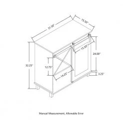 32.50 in. H Black/Walnut Modern Industrial Small Wine Cabinet Sideboard by Glitzhome -Deals Glitzhome Store black glitzhome bar cabinets 2000800008 1f 1000