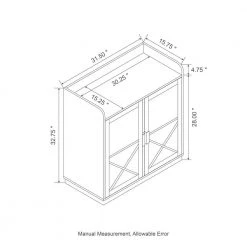 32.75 in. H Black Wine Cabibet with 1-Tier Shelf and 2 Glass Doors by Glitzhome 13 32.75 in. H Black Wine Cabibet with 1-Tier Shelf and 2 Glass Doors by Glitzhome -Deals Glitzhome Store black glitzhome bar cabinets 2008600039 4f 1000