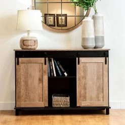 47.25 in. L Modern Industrial Black Wine Cabinet Large Sideboard with Natural Top and Sliding Doors. by Glitzhome 15 47.25 in. L Modern Industrial Black Wine Cabinet Large Sideboard with Natural Top and Sliding Doors. by Glitzhome -Deals Glitzhome Store black glitzhome bar cabinets gh2008600006 31 1000