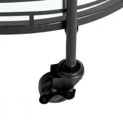 30.75 in. H Black Deluxe 2-Tier Metal Oval Mirrored Bar Cart by Glitzhome -Deals Glitzhome Store black glitzhome bar carts 2001200012 fa 1000