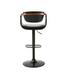 44 in. H Black Leatherette Adjustable Swivel Chair Low Back Bar Stool (Set of 4) by Glitzhome -Deals Glitzhome Store black glitzhome bar stools 2000700012 44 1000