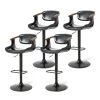 44 in. H Black Leatherette Adjustable Swivel Chair Low Back Bar Stool (Set of 4) by Glitzhome -Deals Glitzhome Store black glitzhome bar stools 2000700012 64 1000