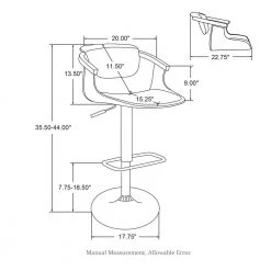 44 in. H Black Leatherette Adjustable Swivel Chair Low Back Bar Stool (Set of 4) by Glitzhome -Deals Glitzhome Store black glitzhome bar stools 2000700012 77 1000