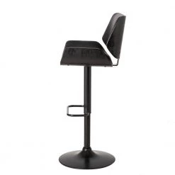 Mid-century Modern Black Adjustable Height Swivel Bar Stool by Glitzhome -Deals Glitzhome Store black glitzhome bar stools 2000900012 4f 1000