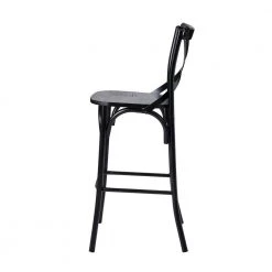 43.00 in. H Black Steel Bar Stool with Solid Elm Wood Seat and High Back Support (Set of 2) by Glitzhome -Deals Glitzhome Store black glitzhome bar stools 2026400001 1f 1000