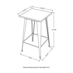 41.50 in. H Black Steel Bar Table with Solid Elm Wood Top by Glitzhome -Deals Glitzhome Store black glitzhome bar tables 2026500002 4f 1000