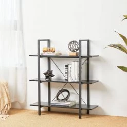 41.5 in. H Black Modern Industry Metal/Wooden 3-Shelf Ladder Bookcases - Oak Melamine by Glitzhome 19 41.5 in. H Black Modern Industry Metal/Wooden 3-Shelf Ladder Bookcases - Oak Melamine by Glitzhome -Deals Glitzhome Store black glitzhome bookcases bookshelves 2001100029 31 1000