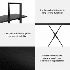 41.5 in. H Black Modern Industry Metal/Wooden 3-Shelf Ladder Bookcases - Oak Melamine by Glitzhome 13 41.5 in. H Black Modern Industry Metal/Wooden 3-Shelf Ladder Bookcases - Oak Melamine by Glitzhome -Deals Glitzhome Store black glitzhome bookcases bookshelves 2001100029 c3 1000