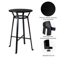 3-Piece Black Pub Table and Bar Chair Set by Glitzhome 13 3-Piece Black Pub Table and Bar Chair Set by Glitzhome -Deals Glitzhome Store black glitzhome dining room sets 2001100035 c3 1000