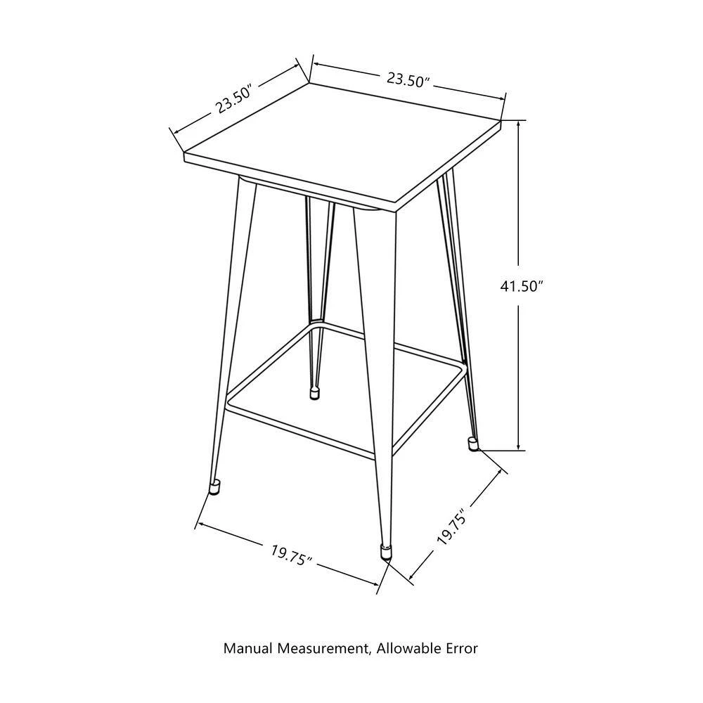 3-Piece Black Pub Table and Bar Chair Set by Glitzhome 8 3-Piece Black Pub Table and Bar Chair Set by Glitzhome - Image 6