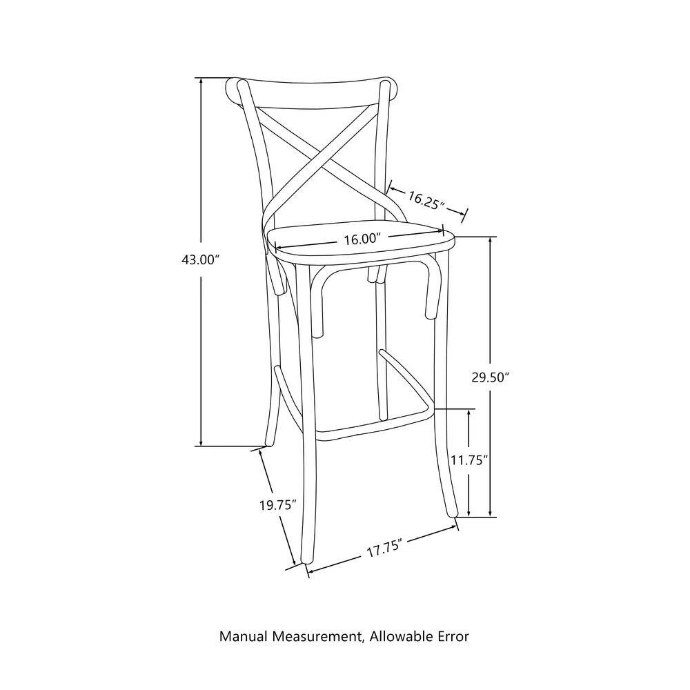 3-Piece Black Pub Table and Bar Chair Set by Glitzhome 9 3-Piece Black Pub Table and Bar Chair Set by Glitzhome - Image 7