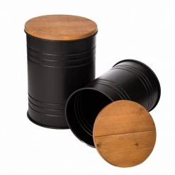 14.5 in. W Black Round Wood Storage End Table or Accent Table or Stool with Solid Wood Lid (2-Pack) by Glitzhome 14 14.5 in. W Black Round Wood Storage End Table or Accent Table or Stool with Solid Wood Lid (2-Pack) by Glitzhome -Deals Glitzhome Store black glitzhome end side tables ga2003800004 4f 1000