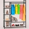 Donald Black Armoire with 6 Storage Shelves (70.9 x 47.3 x 15.7 in.) by TRIBESIGNS WAY TO ORIGIN -Deals Glitzhome Store black tribesigns way to origin armoires wardrobes hd f1029 64 1000