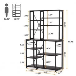 Bachel Contemporary Black Kitchen Baker's Rack with Open Shelves and Hanging Hooks by TRIBESIGNS WAY TO ORIGIN 11 Bachel Contemporary Black Kitchen Baker's Rack with Open Shelves and Hanging Hooks by TRIBESIGNS WAY TO ORIGIN -Deals Glitzhome Store black tribesigns way to origin baker s racks hd sf0187b 40 1000