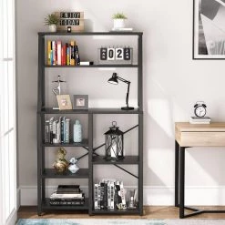 Byron Black 6-Shelves Bakers Rack with 2-hutches by TRIBESIGNS WAY TO ORIGIN -Deals Glitzhome Store black tribesigns way to origin baker s racks hd u0019 31 1000