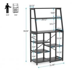 Byron Black 6-Shelves Bakers Rack with 2-hutches by TRIBESIGNS WAY TO ORIGIN -Deals Glitzhome Store black tribesigns way to origin baker s racks hd u0019 77 1000