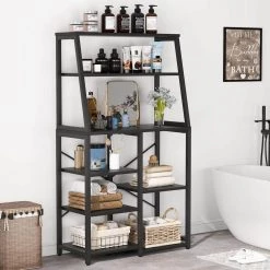 Byron Black 6-Shelves Bakers Rack with 2-hutches by TRIBESIGNS WAY TO ORIGIN -Deals Glitzhome Store black tribesigns way to origin baker s racks hd u0019 e1 1000