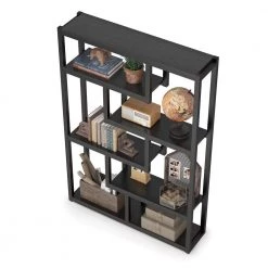 Benjamin 39.37 in. W Black Wood 6-Shelf Etagere Bookcase with Sturdy Metal Frame by TRIBESIGNS WAY TO ORIGIN -Deals Glitzhome Store black tribesigns way to origin bookcases bookshelves hd c0087 wzz a0 1000