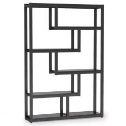 Benjamin 69.3 in. Black Wood 6-Shelf Etagere Bookcase with Open Storage by TRIBESIGNS WAY TO ORIGIN