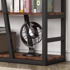 Jannelly 47.24 in W Rustic Brown Metal Frame 6 tier Radial Shelves Bookcase Storage Rack Plant Stand by TRIBESIGNS WAY TO ORIGIN 30 Jannelly 47.24 in W Rustic Brown Metal Frame 6 tier Radial Shelves Bookcase Storage Rack Plant Stand by TRIBESIGNS WAY TO ORIGIN -Deals Glitzhome Store black tribesigns way to origin bookcases bookshelves hd f1383 wzz d4 1000