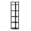 Charlie 59 in. Black Wood and Metal Frame 5-Shelf Radial Corner Shelf Bookshelf Storage Rack Plant Stand 5-Tiers by TRIBESIGNS WAY TO ORIGIN -Deals Glitzhome Store black tribesigns way to origin bookcases bookshelves hd sfc0129 64 1000