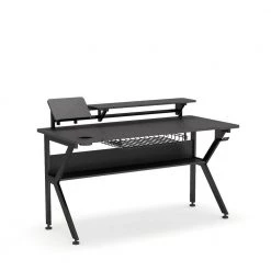 Annie 47 in. Retangular Black Carbon Fiber Texture MDF Computer Desk with Monitor Stand Riser by TRIBESIGNS WAY TO ORIGIN