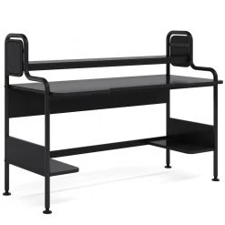 Ellie 55 in. W Black Home Office Computer Desks Storage Shelves Monitor by TRIBESIGNS WAY TO ORIGIN