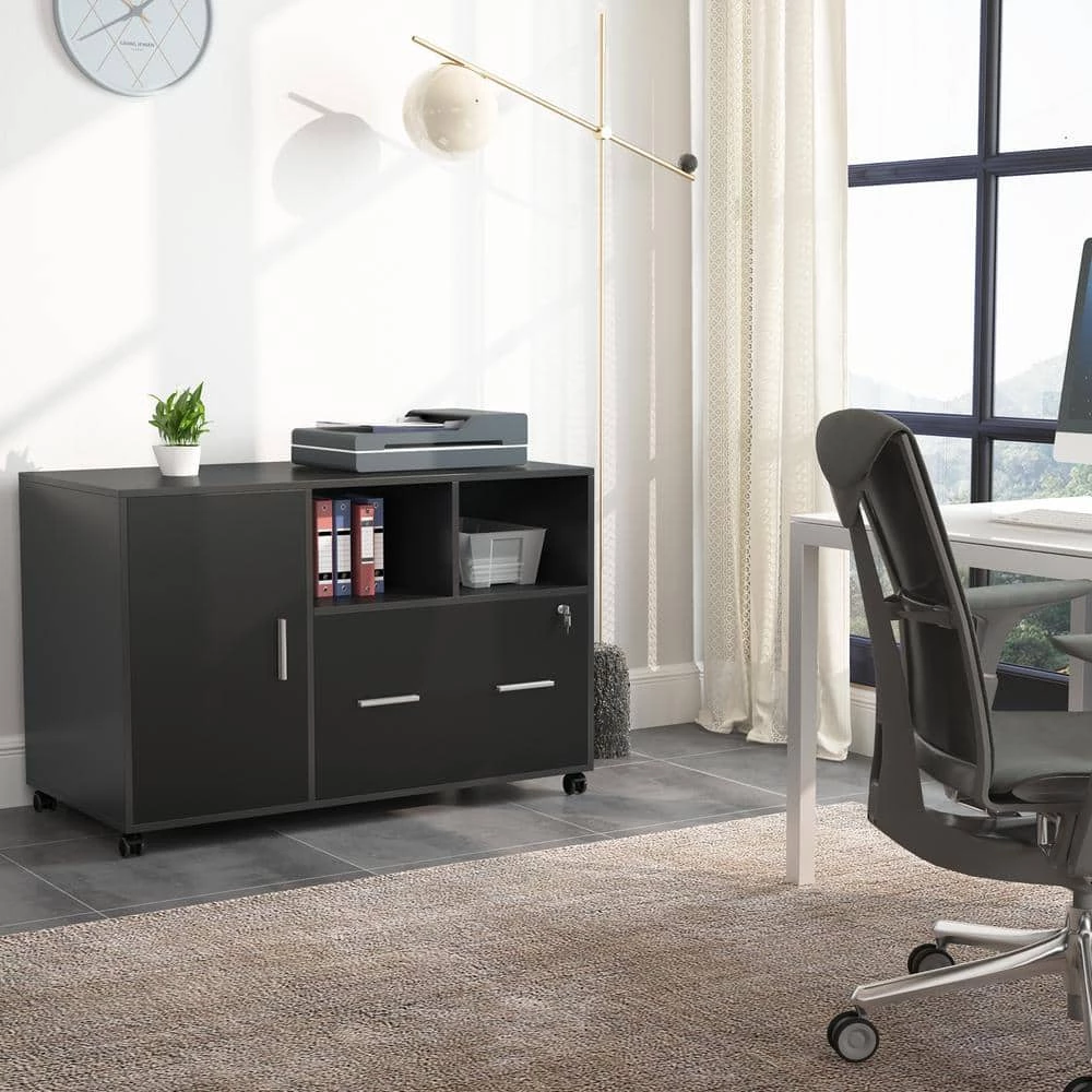 Catherine Black File Cabinet with Lock and Drawer by TRIBESIGNS WAY TO ORIGIN 7 Catherine Black File Cabinet with Lock and Drawer by TRIBESIGNS WAY TO ORIGIN - Image 5