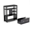 Delia Black Metal Wire Open Storage Shelves with Drawer by TRIBESIGNS WAY TO ORIGIN -Deals Glitzhome Store black tribesigns way to origin file cabinets hd c0309 64 1000