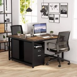 Dean Black Rolling Wheels Engineered Wood File Cabinet with 2 Shelves and 2 Drawers by TRIBESIGNS WAY TO ORIGIN -Deals Glitzhome Store black tribesigns way to origin file cabinets hd c0343 31 1000