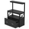 Earl Black Particle Board Lateral File Cabinet Printer Stand with 3 Open Shelves and 1 Drawer by TRIBESIGNS WAY TO ORIGIN -Deals Glitzhome Store black tribesigns way to origin file cabinets hd jw0101 64 1000