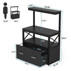 Earl Black Particle Board Lateral File Cabinet Printer Stand with 3 Open Shelves and 1 Drawer by TRIBESIGNS WAY TO ORIGIN 10 Earl Black Particle Board Lateral File Cabinet Printer Stand with 3 Open Shelves and 1 Drawer by TRIBESIGNS WAY TO ORIGIN -Deals Glitzhome Store black tribesigns way to origin file cabinets hd jw0101 a0 1000