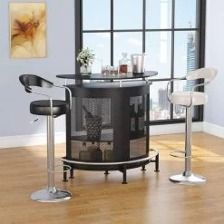 Adan 41.3 in. Semi-Circular Black Bar Table by TRIBESIGNS WAY TO ORIGIN -Deals Glitzhome Store black tribesigns way to origin home bars hd zsk0007 31 1000