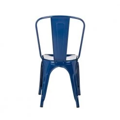 Navy Blue Metal Side Chair (Set of 4) by Glitzhome -Deals Glitzhome Store blue glitzhome accent chairs 1005003548 44 1000