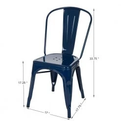 Navy Blue Metal Side Chair (Set of 4) by Glitzhome -Deals Glitzhome Store blue glitzhome accent chairs 1005003548 c3 1000