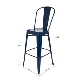 S/2 45.67 in. H Navy Blue Metal Bar Stool by Glitzhome -Deals Glitzhome Store blue glitzhome bar stools 1005003552 c3 1000