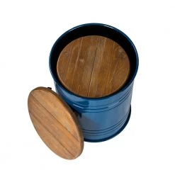 14.5 in. W Blue Round Wood Storage End Table or Accent Table or Stool with Solid Wood Lid (2-Pack) by Glitzhome -Deals Glitzhome Store blue glitzhome end side tables ga2003800010 44 1000