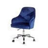 39.75 in. Navy Blue Velvet Gaslift Adjustable Swivel Office Chair/Desk Chair by Glitzhome -Deals Glitzhome Store blue glitzhome task chairs 2001100003 64 1000
