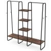 Billie Retro Brown and Black Freestanding Coat Racks with Hanging Rods and Storage Shelves by TRIBESIGNS WAY TO ORIGIN -Deals Glitzhome Store brown and black tribesigns way to origin coat racks hd sf0517b 64 1000