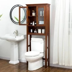 68.25 in. H Mahogany Brown Cabinet by Glitzhome -Deals Glitzhome Store brown glitzhome accent cabinets 1517002245 31 1000