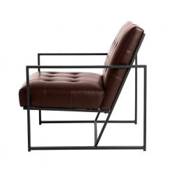 29.25 in. H Brown PU Leather Tufted Accent Chair by Glitzhome -Deals Glitzhome Store brown glitzhome accent chairs 2008600014 1f 1000