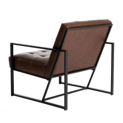 29.25 in. H Brown PU Leather Tufted Accent Chair by Glitzhome -Deals Glitzhome Store brown glitzhome accent chairs 2008600014 44 1000