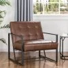 29.25 in. H Brown PU Leather Tufted Accent Chair by Glitzhome -Deals Glitzhome Store brown glitzhome accent chairs 2008600014 64 1000