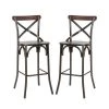 43.00 in. H Rustic Steel Brown Bar Stool with Solid Elm Wood Seat and Back Support, (Set of 2) by Glitzhome 1 43.00 in. H Rustic Steel Brown Bar Stool with Solid Elm Wood Seat and Back Support, (Set of 2) by Glitzhome -Deals Glitzhome Store brown glitzhome bar stools 2001100011 64 1000