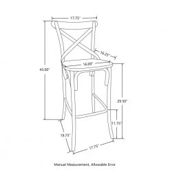 43.00 in. H Rustic Steel Brown Bar Stool with Solid Elm Wood Seat and Back Support, (Set of 2) by Glitzhome 13 43.00 in. H Rustic Steel Brown Bar Stool with Solid Elm Wood Seat and Back Support, (Set of 2) by Glitzhome -Deals Glitzhome Store brown glitzhome bar stools 2001100011 c3 1000