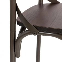 43.00 in. H Rustic Steel Brown Bar Stool with Solid Elm Wood Seat and Back Support, (Set of 2) by Glitzhome 17 43.00 in. H Rustic Steel Brown Bar Stool with Solid Elm Wood Seat and Back Support, (Set of 2) by Glitzhome -Deals Glitzhome Store brown glitzhome bar stools 2001100011 fa 1000