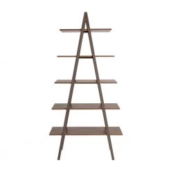72 in. H Brown Modern Industry Metal/Wooden 5-Shelf "A" Frame Ladder Bookcases - Walnut Melamine by Glitzhome 15 72 in. H Brown Modern Industry Metal/Wooden 5-Shelf "A" Frame Ladder Bookcases - Walnut Melamine by Glitzhome -Deals Glitzhome Store brown glitzhome bookcases bookshelves 2008600019 1f 1000